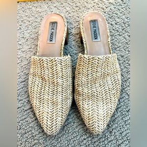 Steve Madden Natural Raffia Mules